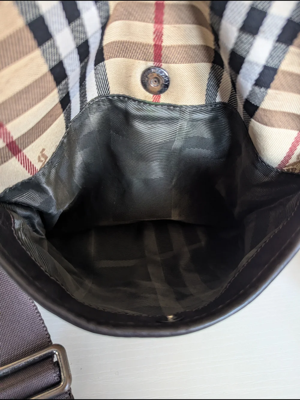 Vntage Burberry Haymarket Check Messenger Bag